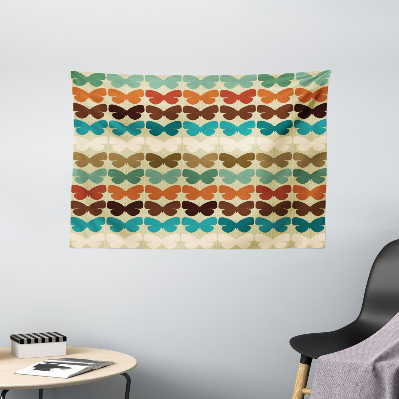 Retro Silhouettes Wide Tapestry