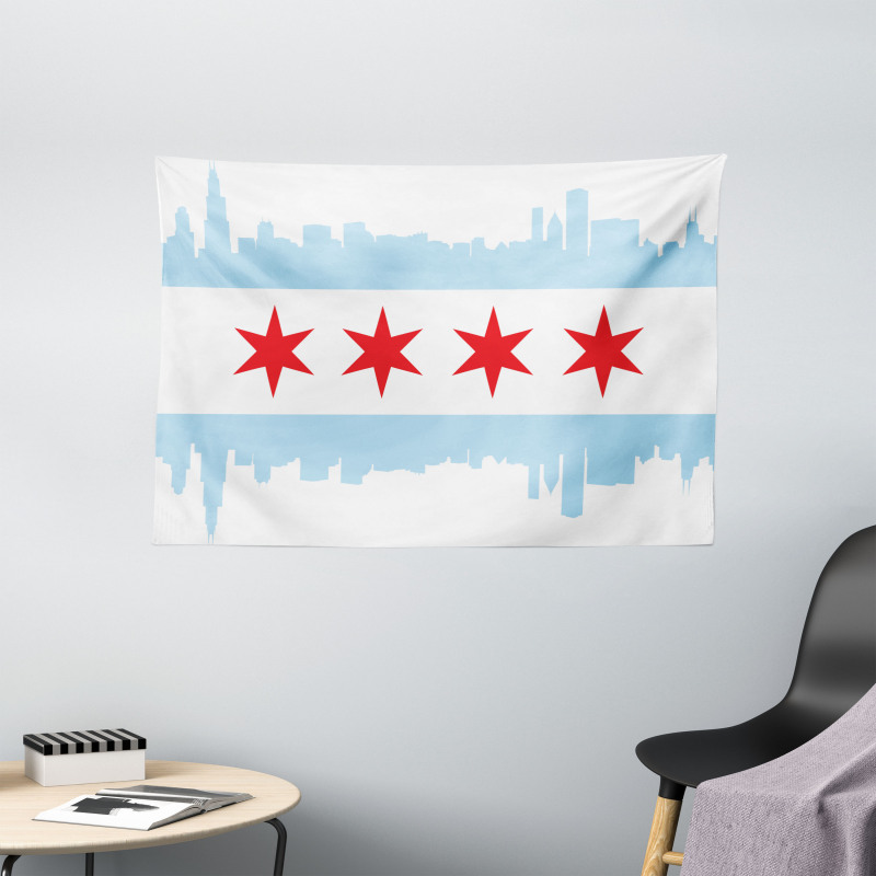 Buildings Flag Wide Tapestry