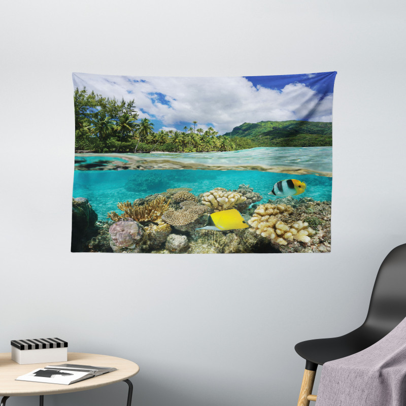 French Polynesia Lagoon Wide Tapestry