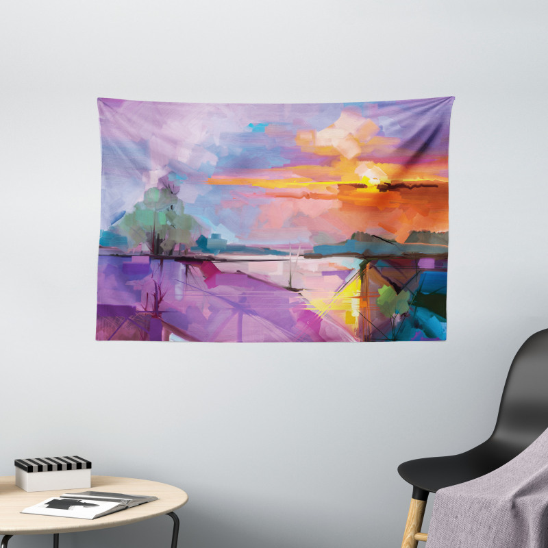 Mountains Design Wide Tapestry