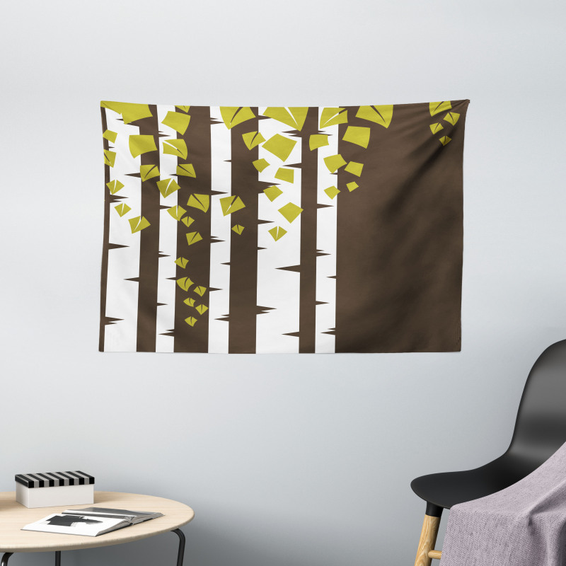 Silhouette of Tree Wide Tapestry
