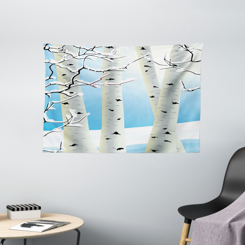 Seasonal Snow Forest Wide Tapestry