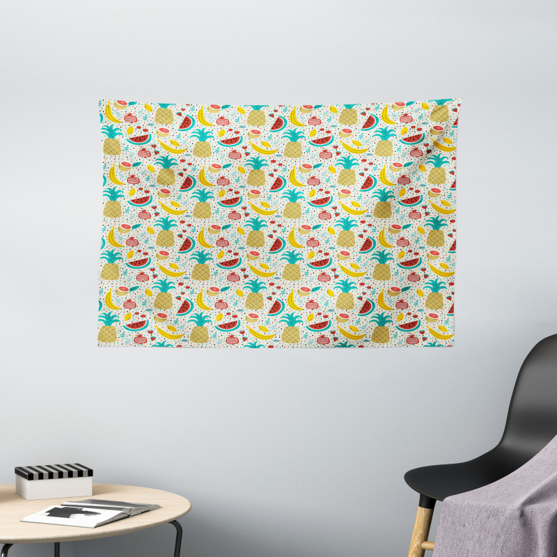 Fruits Abstract Kitchen Wide Tapestry