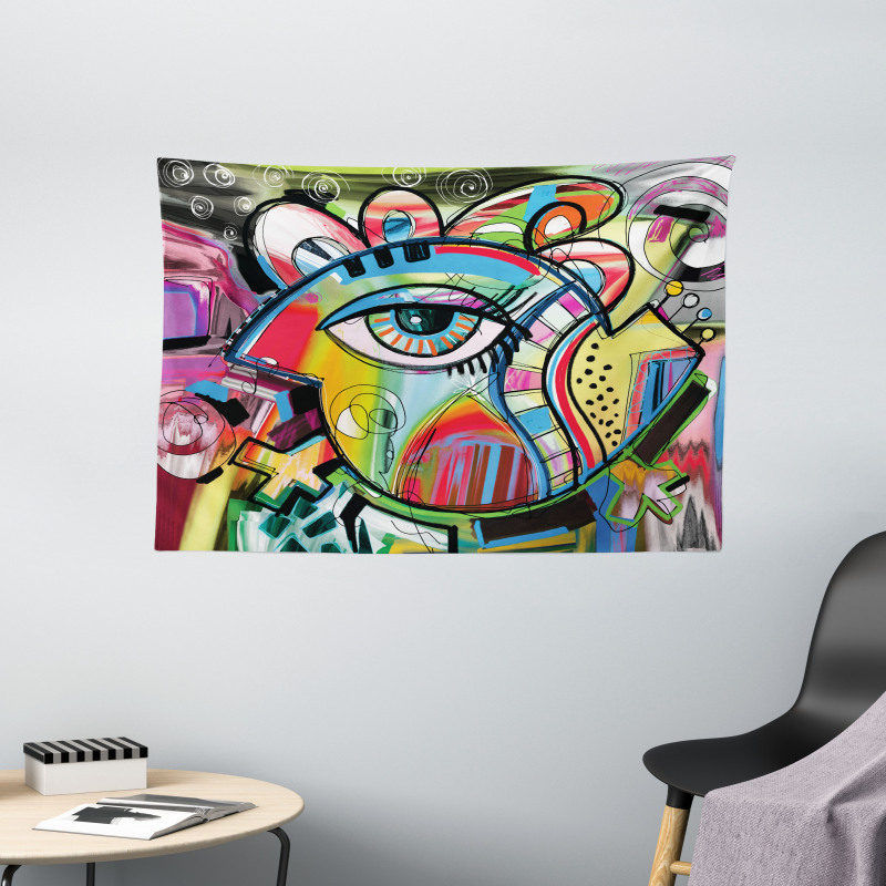 Colorful Art Eye Wide Tapestry