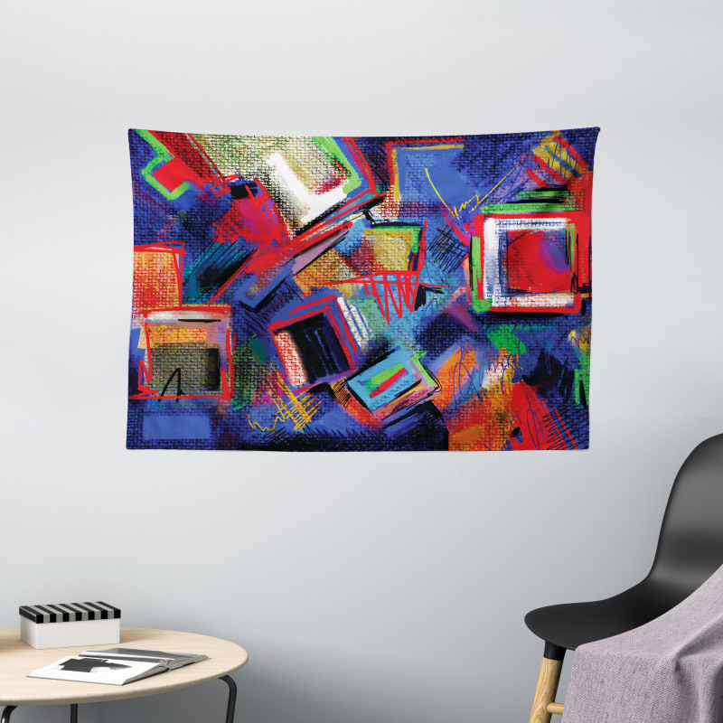 Modern Art Picture Wide Tapestry