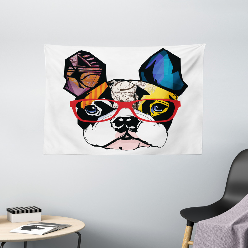 Modern Art Colorful Wide Tapestry