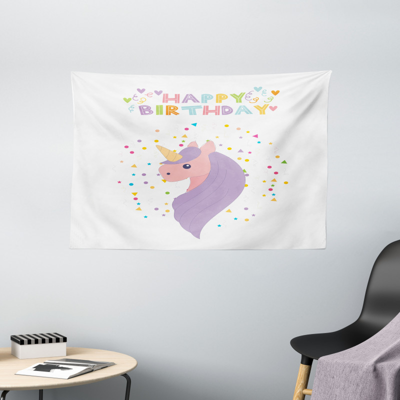 Doodle Birthday Wide Tapestry