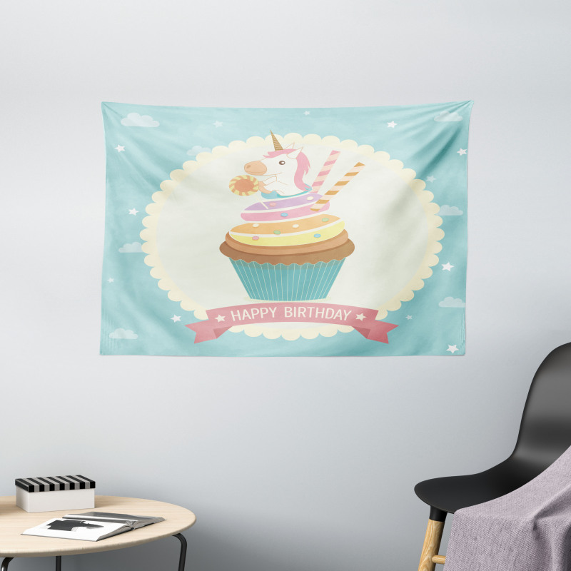 Fairy Cupcake Wide Tapestry