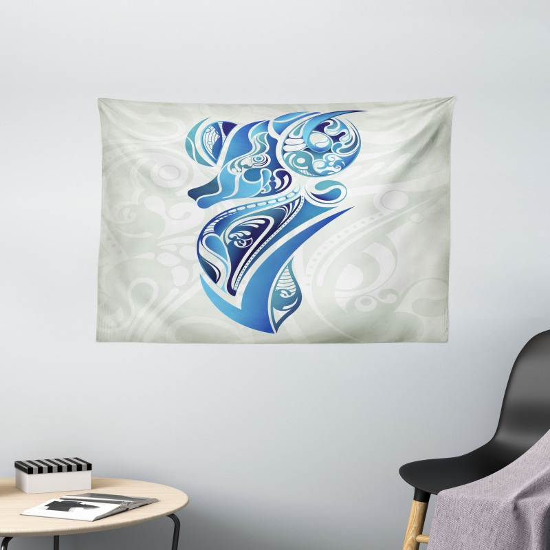 Blue Ram Wide Tapestry