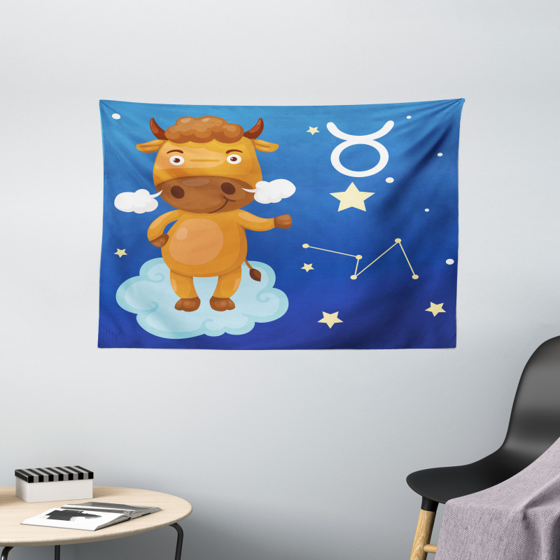 Bull on a Cloud Wide Tapestry
