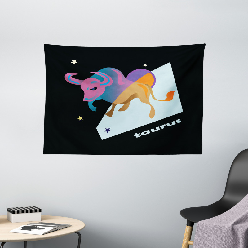 Day Night Theme Wide Tapestry
