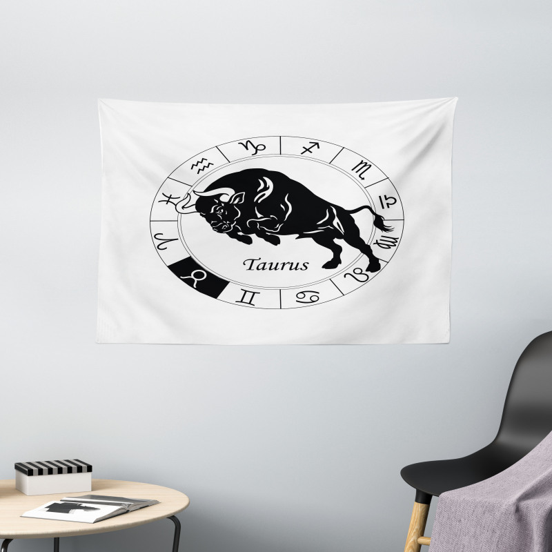 Mythical Ox Signs Wide Tapestry