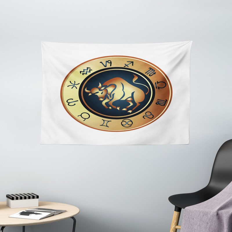 Circle Bull Wide Tapestry