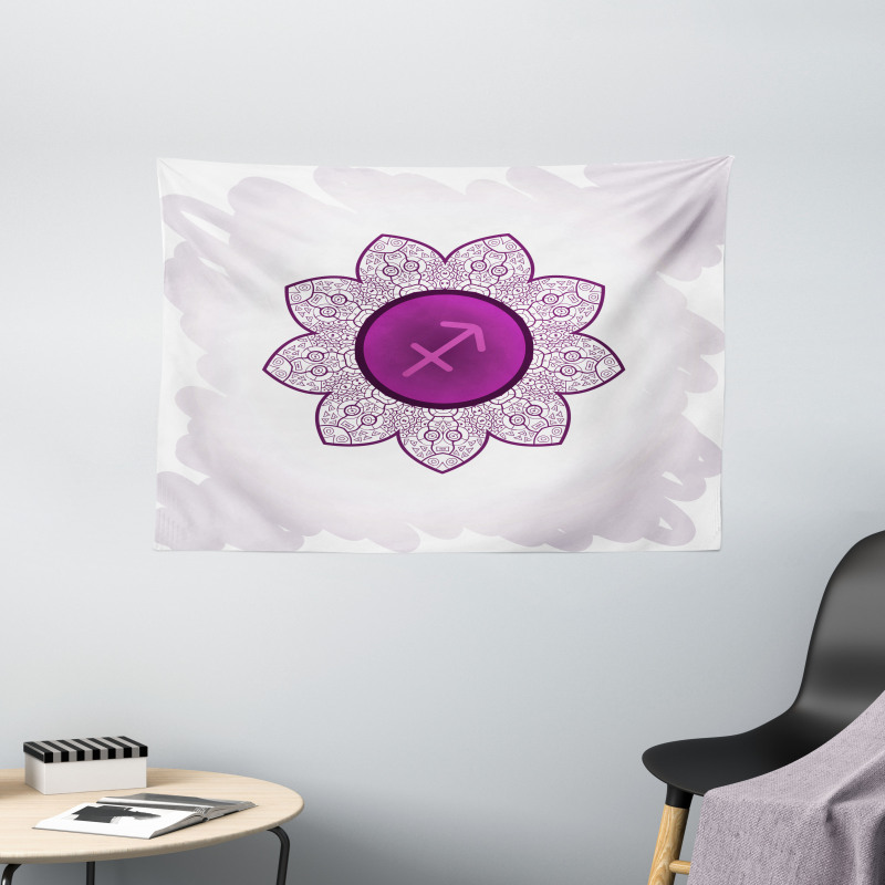 Horoscope Floral Wide Tapestry