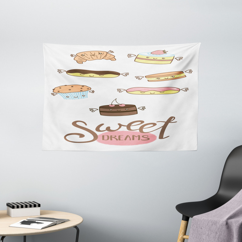 Éclair and Cake Wide Tapestry