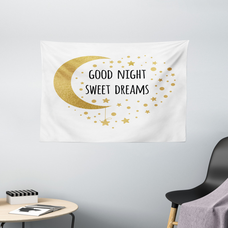 Cheerful Calligraphy Wide Tapestry