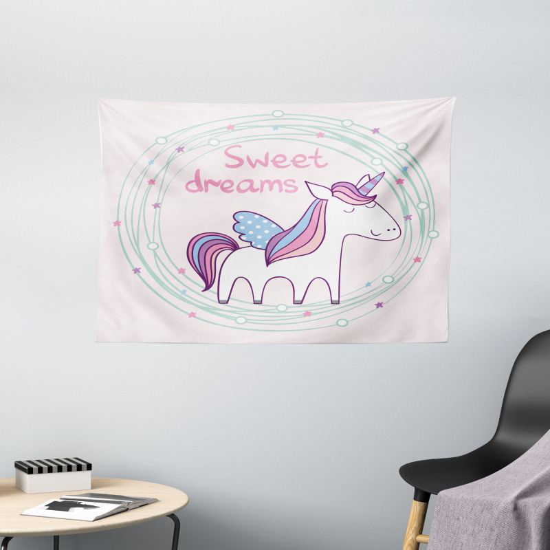 Magic Unicorn Wide Tapestry