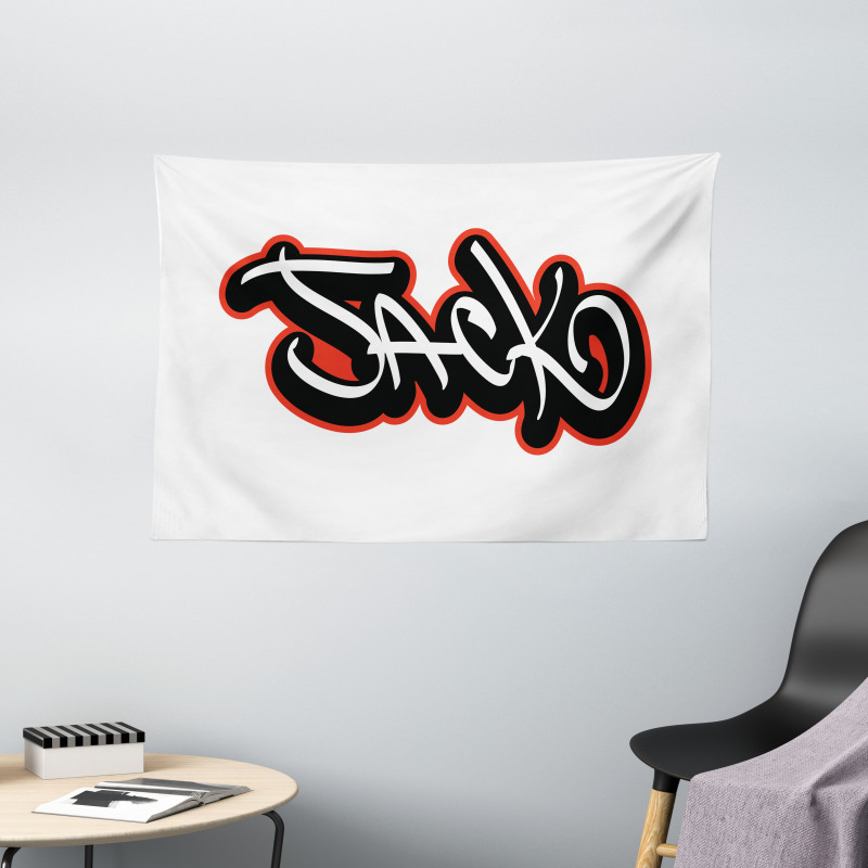 Graffiti Font Male Name Wide Tapestry