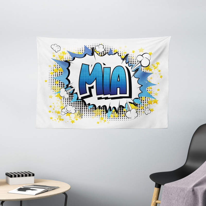 Feminine Name Comic Art Wide Tapestry