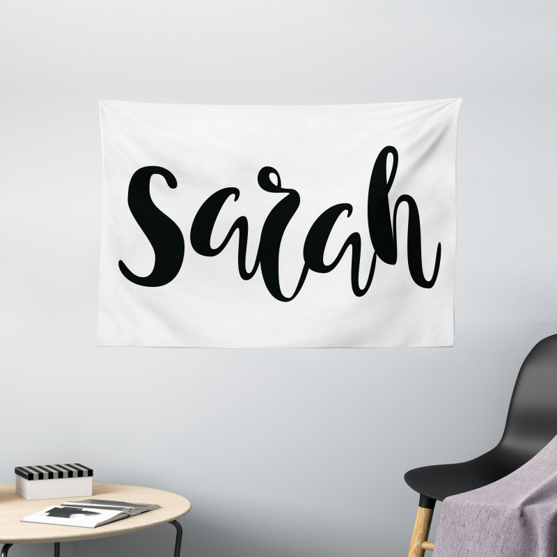 Monochrome Female Name Wide Tapestry