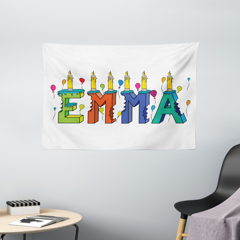 Popular Colorful Name Wide Tapestry