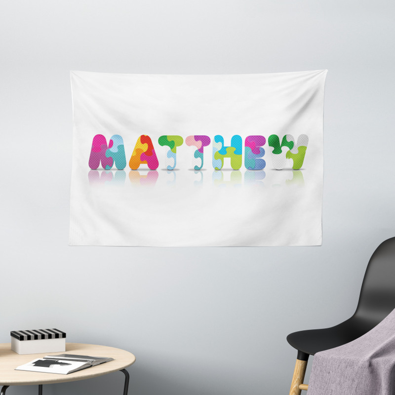 Colorful Baby Name Wide Tapestry