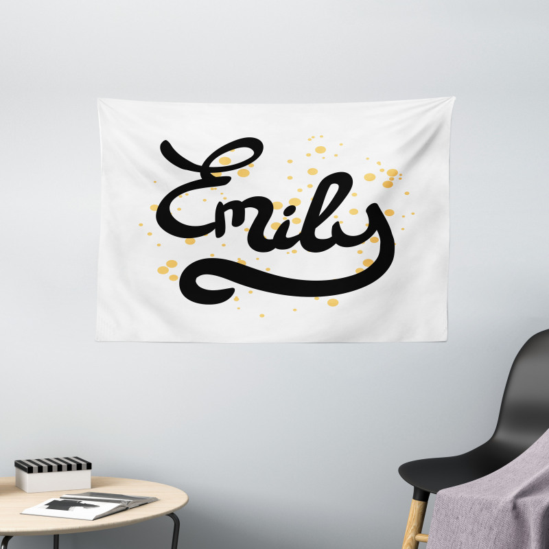 Modern Calligraphic Font Wide Tapestry