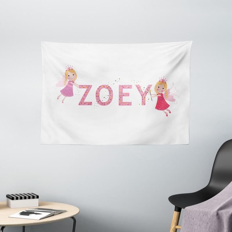 Feminine Baby Girl Name Wide Tapestry