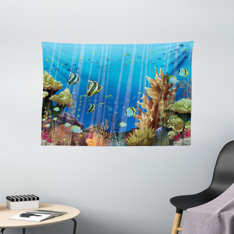 Underwater World Exotic Wide Tapestry