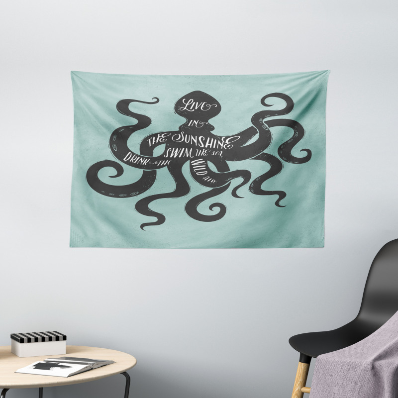 Inspiration Message Graphic Wide Tapestry