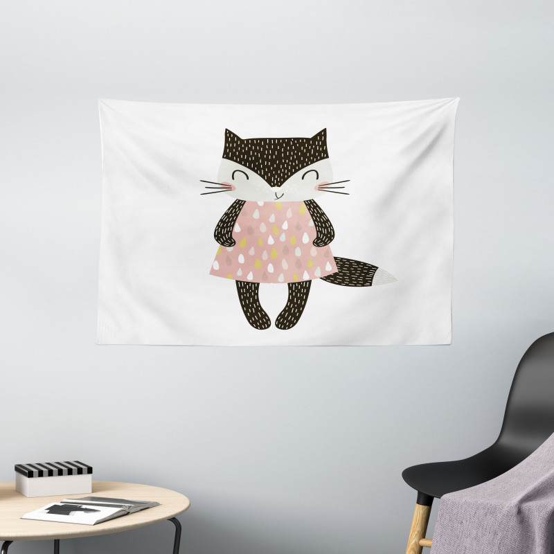 House Pet in Dress Wide Tapestry