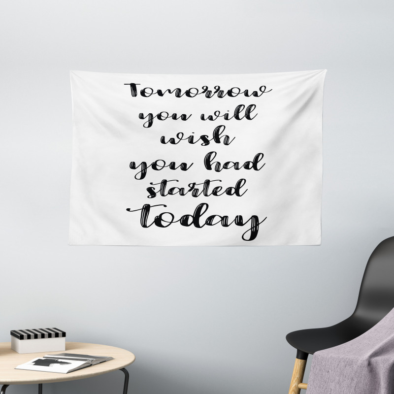 Cursive Words Wide Tapestry