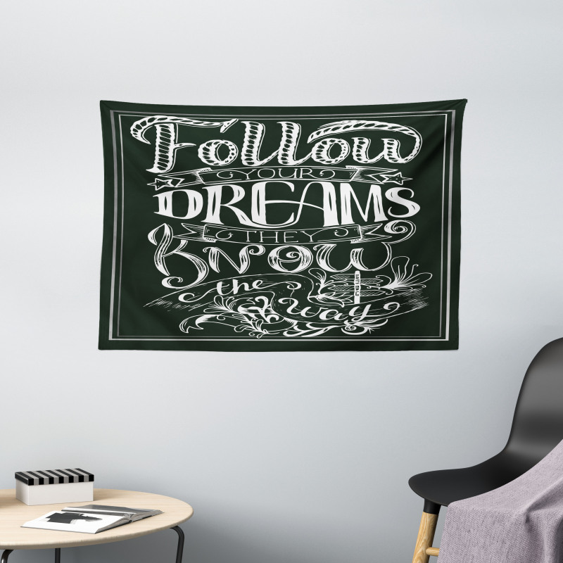 Vintage Motivation Wide Tapestry