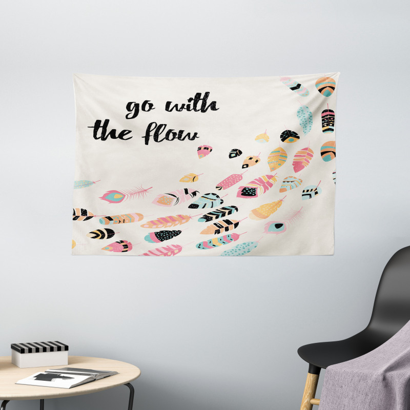 Go with the Flow Words Wide Tapestry
