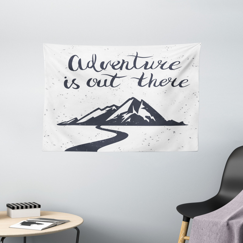 Mountain and Road Wide Tapestry