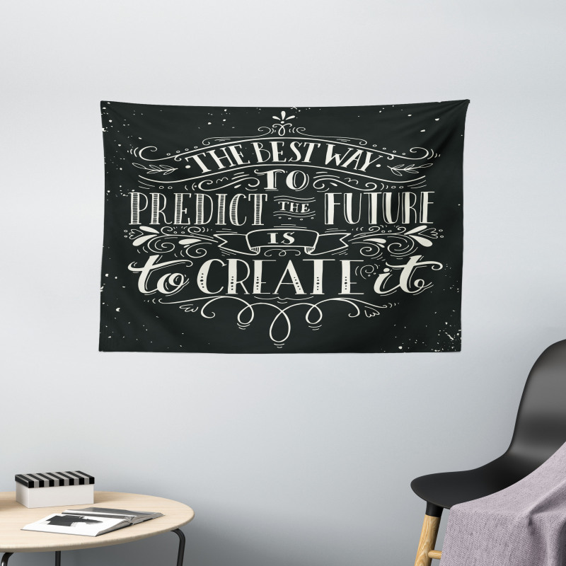 Grunge Hand Lettering Wide Tapestry
