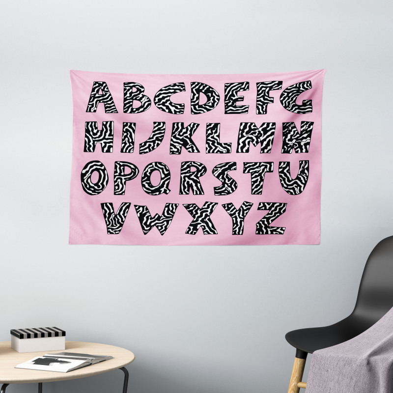 Funky Letters Trippy Wide Tapestry