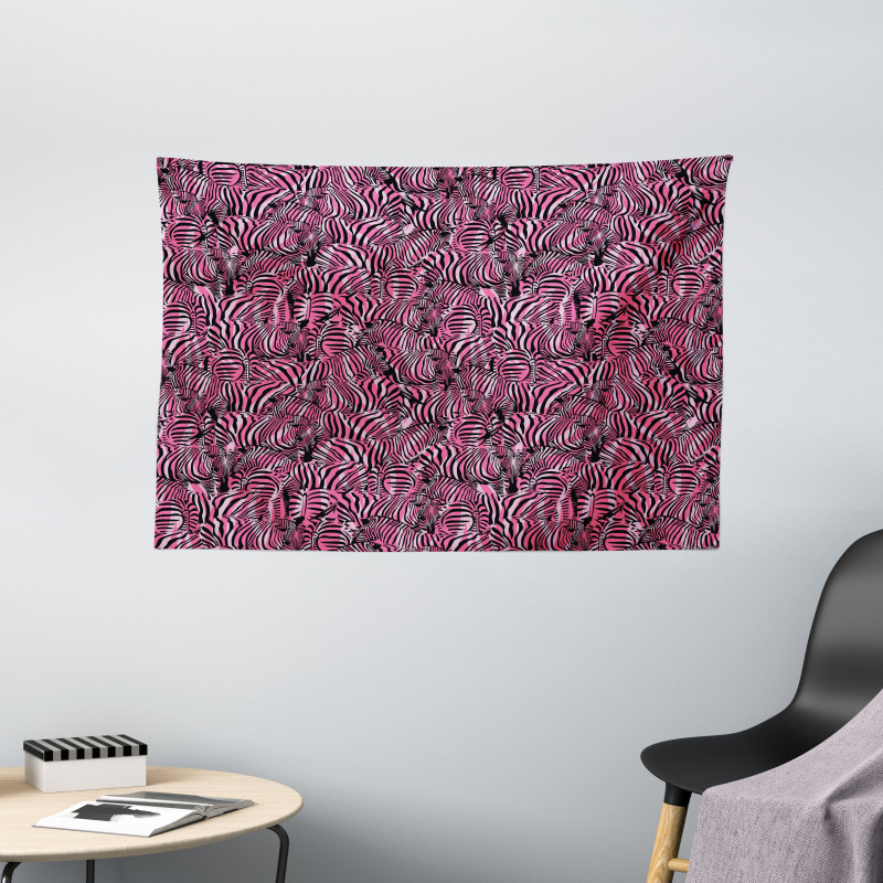 Safari Art Pattern Wide Tapestry