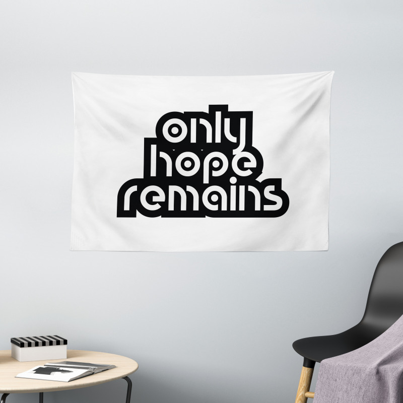 Motivational Retro Typography Wide Tapestry