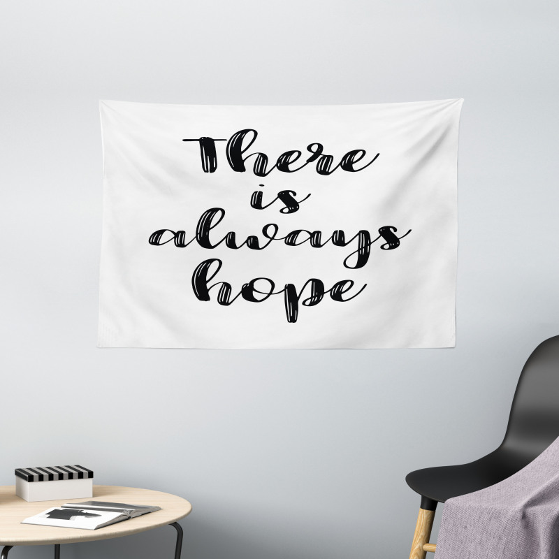 Hand Lettering Slogan Wide Tapestry