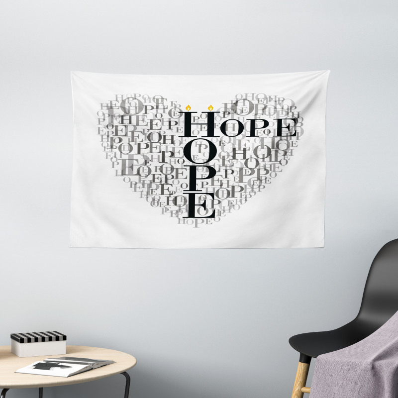 Heart Shaped Hope Word Wide Tapestry