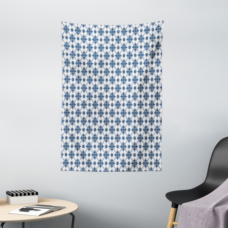 Rhombuses and Flowers Tapestry