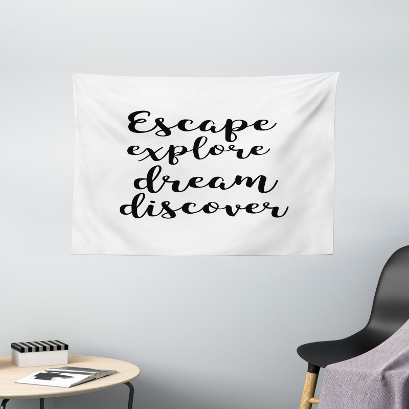 Brush Calligraphy Dream Wide Tapestry