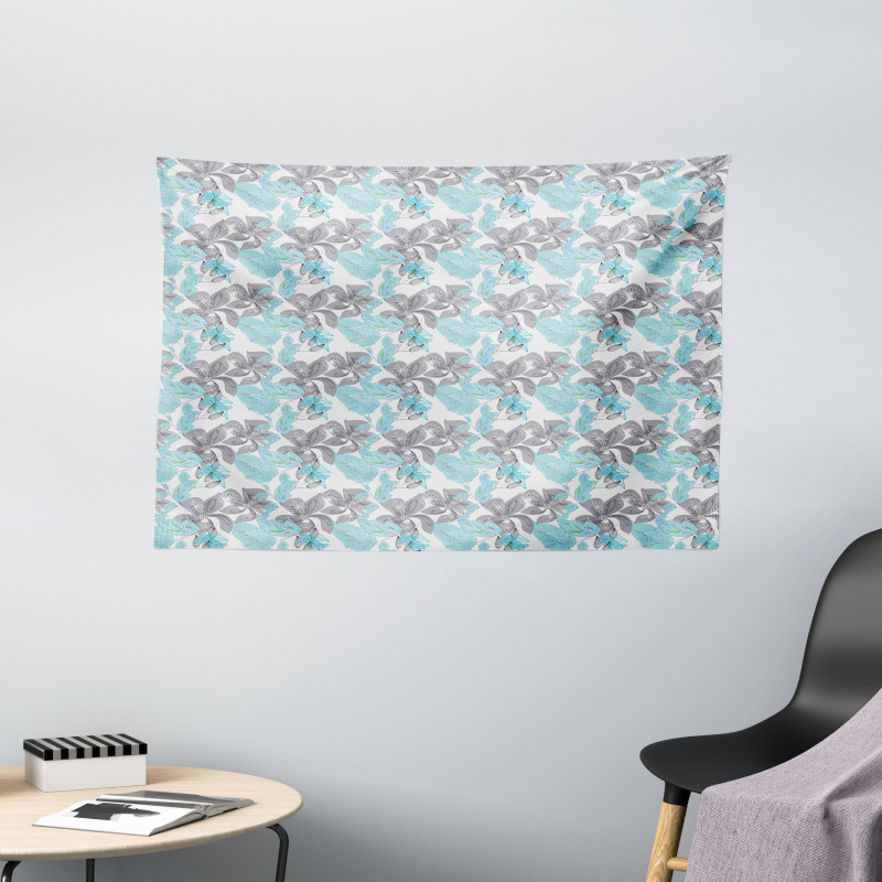 Flowers and Foliage Wide Tapestry