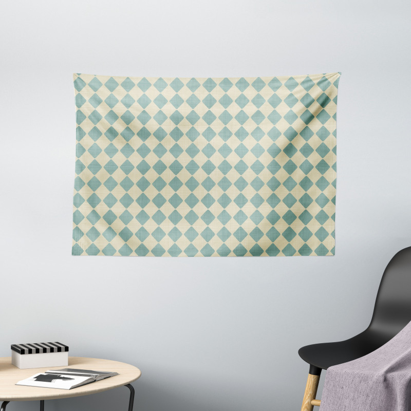 Retro Argyle Pattern Wide Tapestry