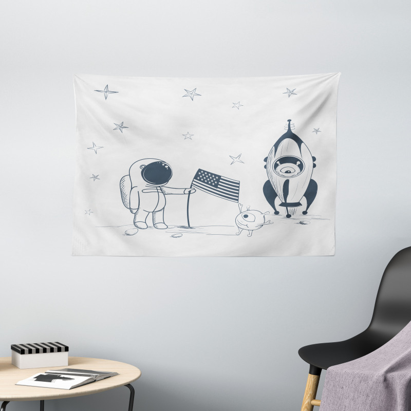 US Astronaut New Planet Wide Tapestry