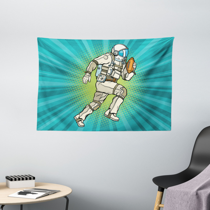 Astronaut Athlete Sports Wide Tapestry