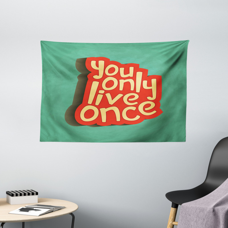 Retro Inspirational Words Wide Tapestry
