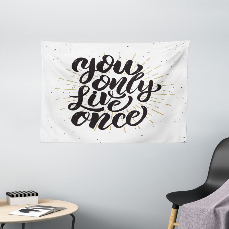 Hand Drawn Popular Words Wide Tapestry
