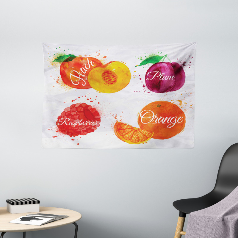 Peach Raspberry and Plum Wide Tapestry